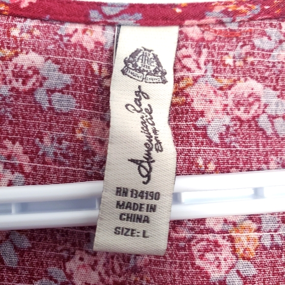 AMERICAN RAG CIE Juniors Floral Printed Bell Sleeve Mini Dress - Size Large - Picture 15 of 16